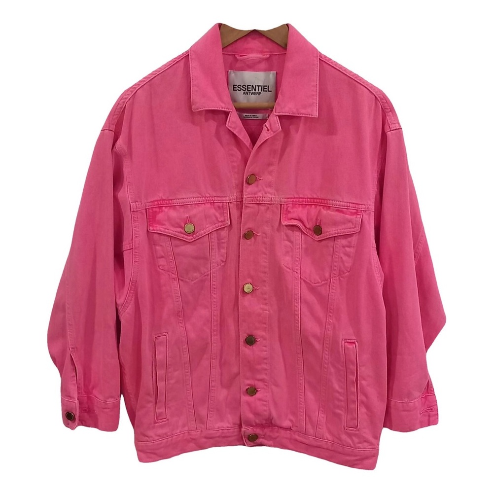 Essentiel Antwerp Pink Denim Button Up Jacket Size 42 RETAIL $680+ - Picture 3 of 6